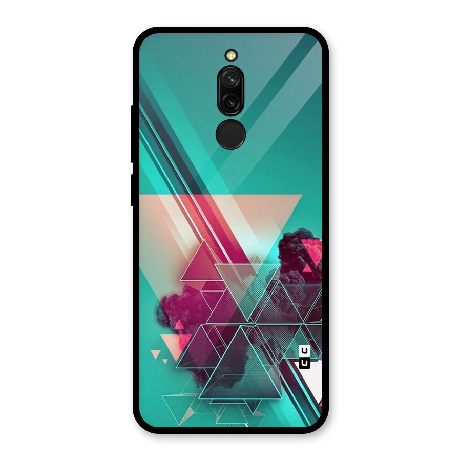 Floroscent Abstract Glass Back Case for Redmi 8