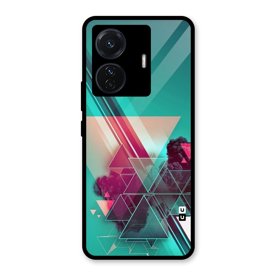 Floroscent Abstract Glass Back Case for Vivo T1 Pro