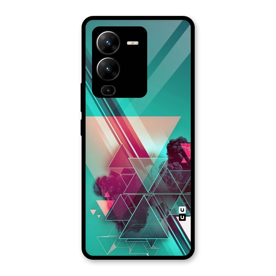 Floroscent Abstract Glass Back Case for Vivo V25 Pro
