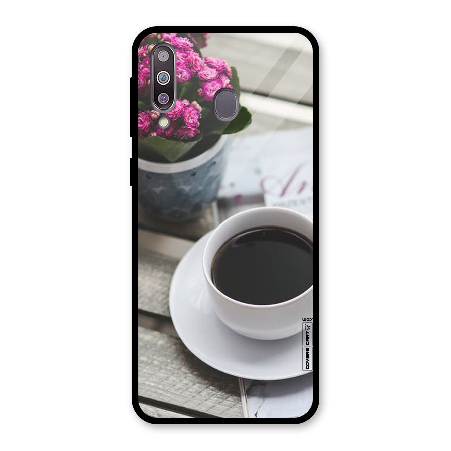 Flower And Blend Glass Back Case for Galaxy M30