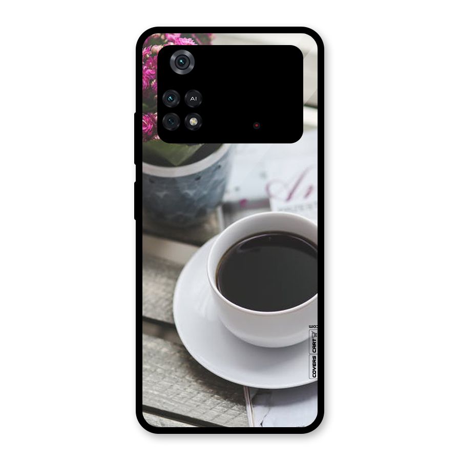 Flower And Blend Glass Back Case for Poco M4 Pro 4G