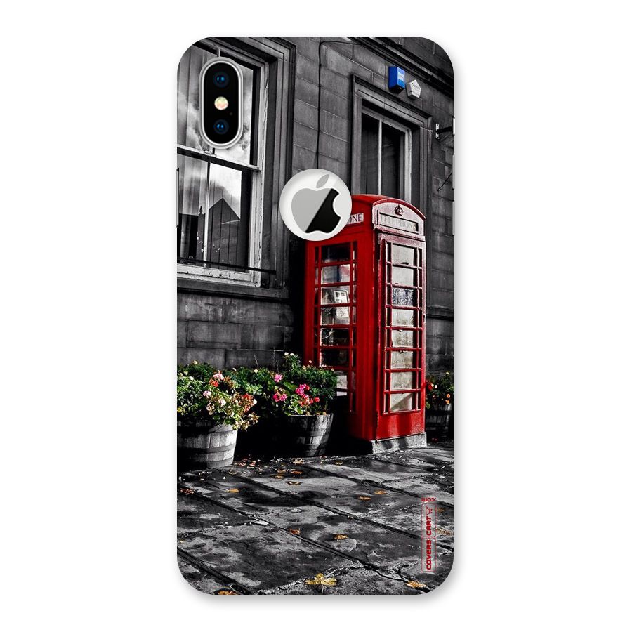 Flower And Booth Back Case for iPhone X Logo Cut