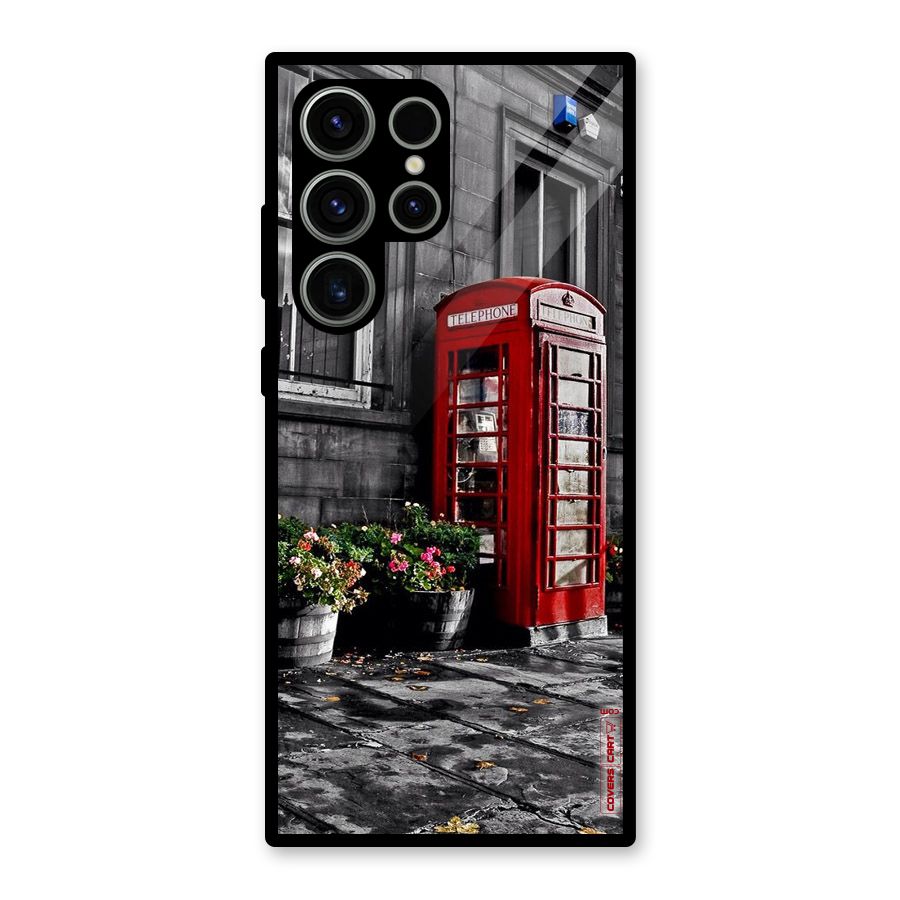 Flower And Booth Glass Back Case for Galaxy S23 Ultra
