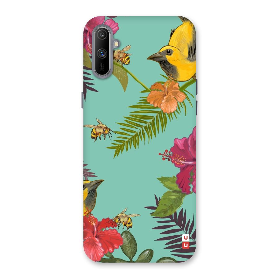 Flower Bird and Bee Back Case for Realme C3