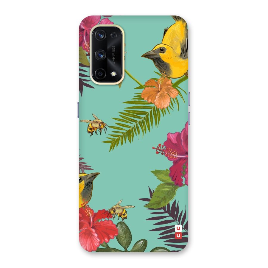 Flower Bird and Bee Glass Back Case for Realme X7 Pro