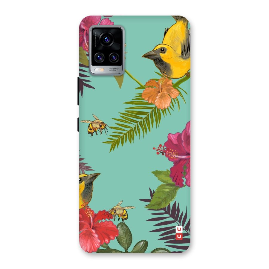 Flower Bird and Bee Back Case for Vivo V20 Pro