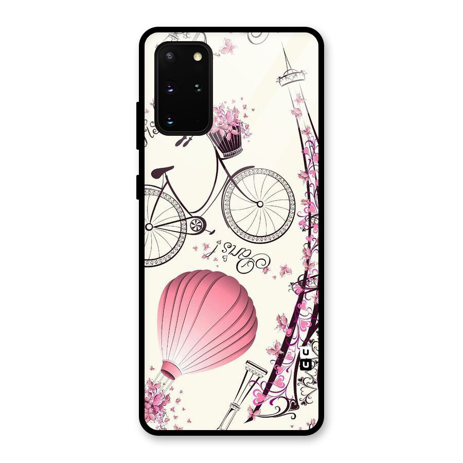 Flower Clipart Design Glass Back Case for Galaxy S20 Plus