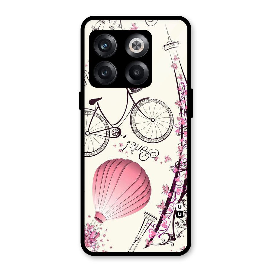 Flower Clipart Design Glass Back Case for OnePlus 10T