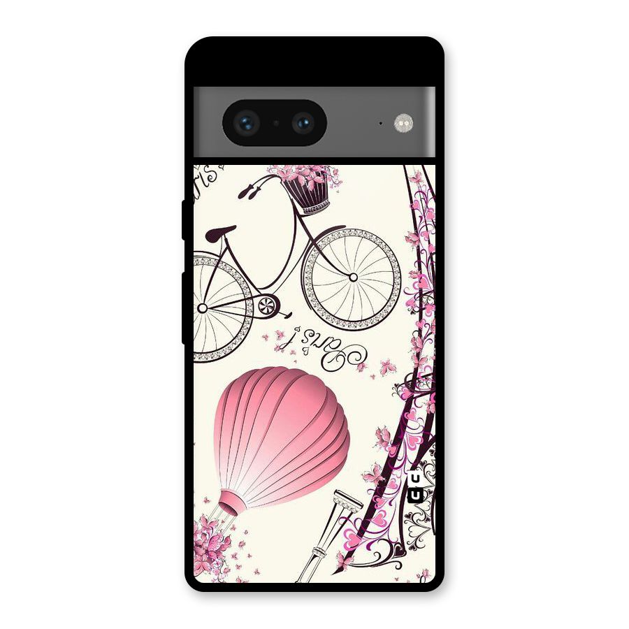 Flower Clipart Glass Back Case for Google Pixel 7
