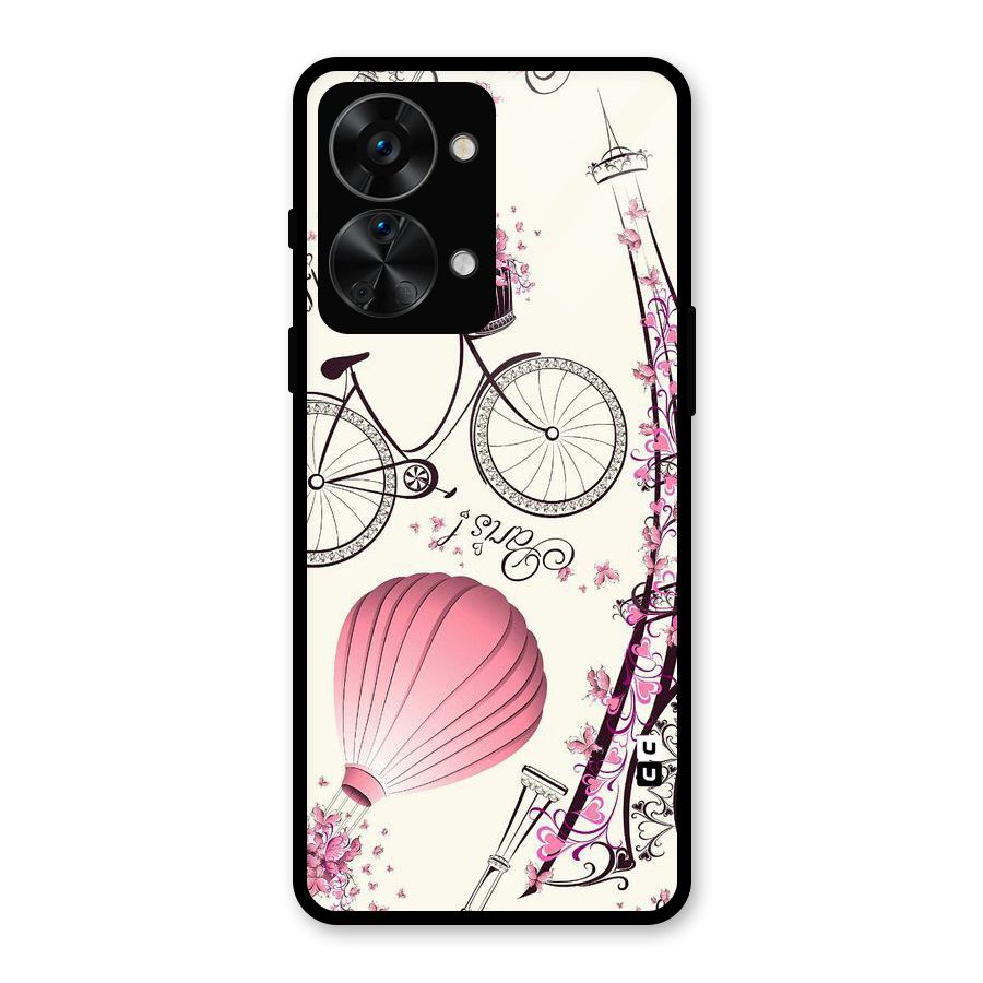Flower Clipart Glass Back Case for OnePlus Nord 2T