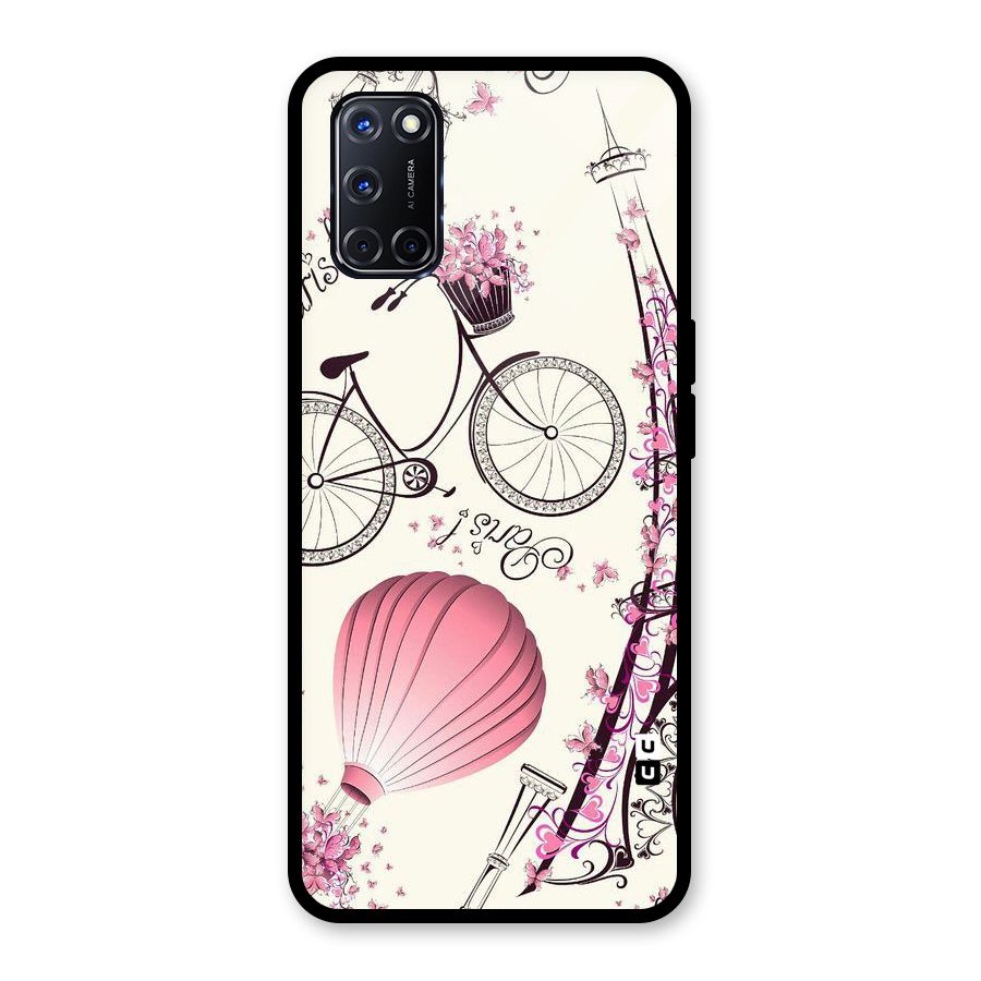 Flower Clipart Glass Back Case for Oppo A52