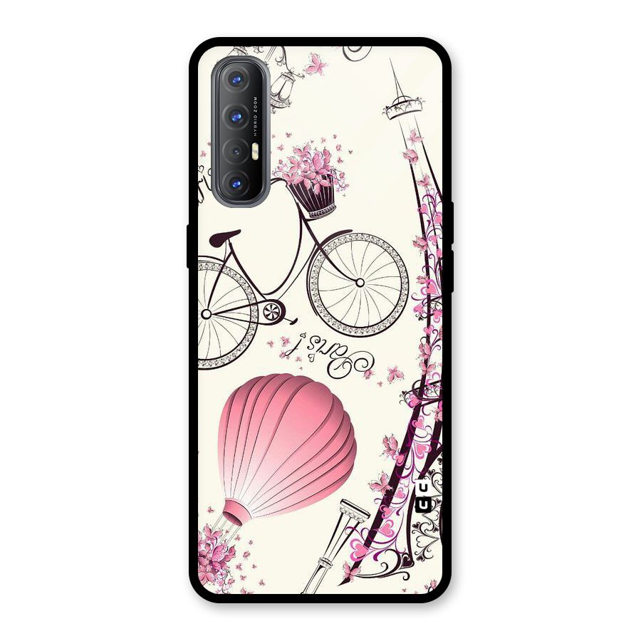 Flower Clipart Glass Back Case for Oppo Reno3 Pro