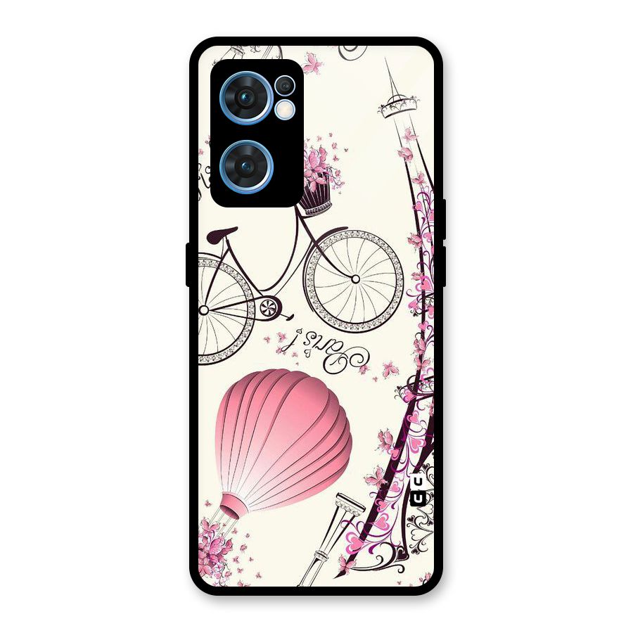 Flower Clipart Glass Back Case for Oppo Reno7 5G