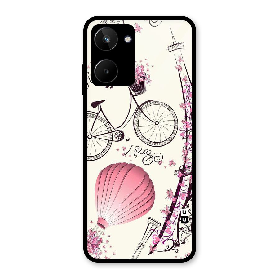 Flower Clipart Glass Back Case for Realme 10