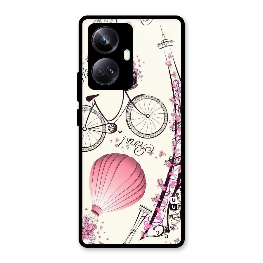 Flower Clipart Glass Back Case for Realme 10 Pro Plus