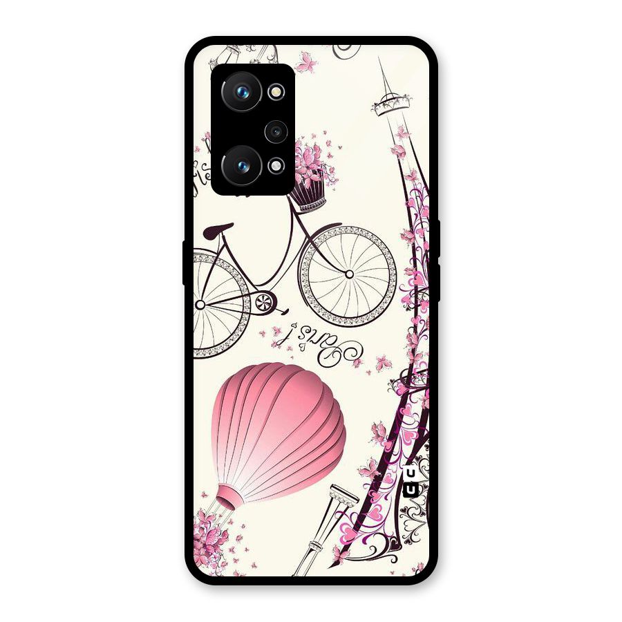 Flower Clipart Glass Back Case for Realme GT Neo 3T