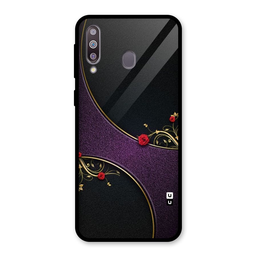 Flower Curves Glass Back Case for Galaxy M30