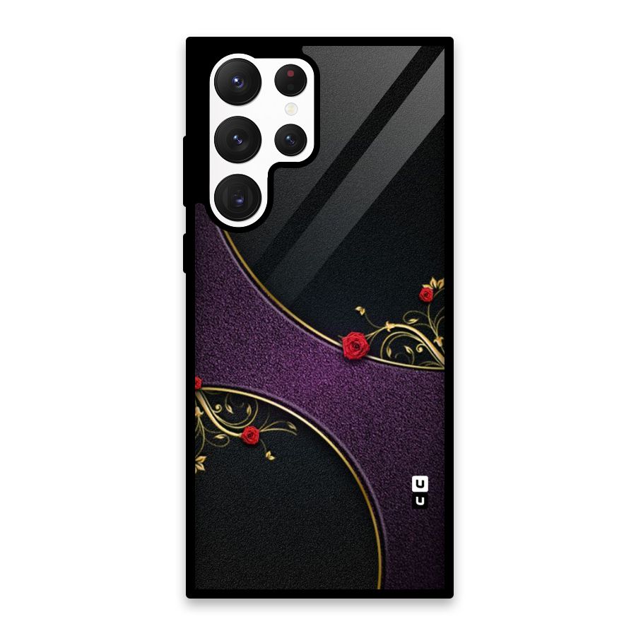 Flower Curves Glass Back Case for Galaxy S22 Ultra 5G