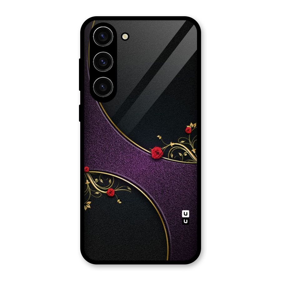 Flower Curves Glass Back Case for Galaxy S23 Plus