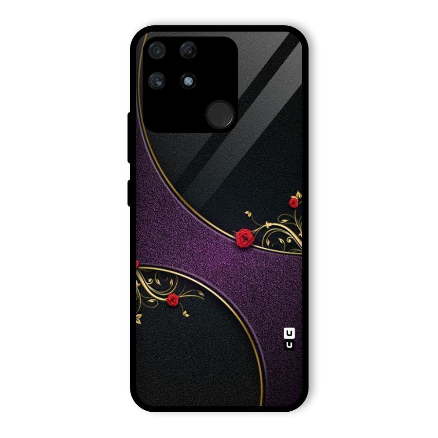 Flower Curves Glass Back Case for Realme Narzo 50A
