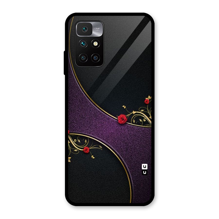 Flower Curves Glass Back Case for Redmi 10 Prime