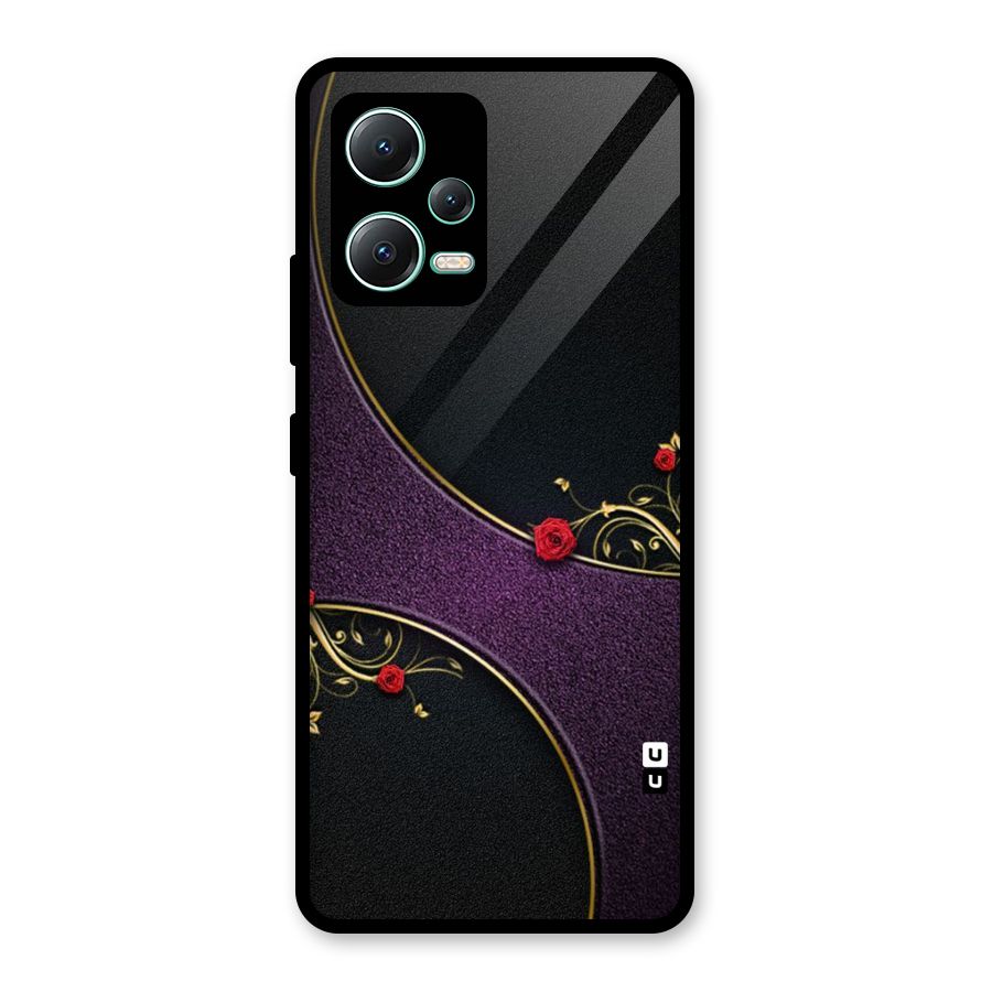 Flower Curves Glass Back Case for Redmi Note 12 5G