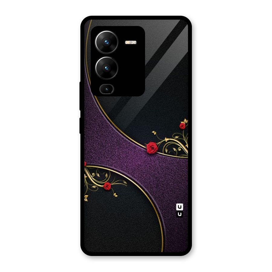 Flower Curves Glass Back Case for Vivo V25 Pro