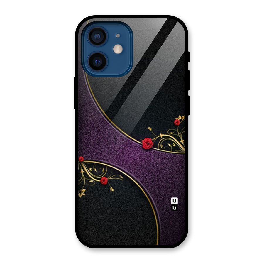 Flower Curves Glass Back Case for iPhone 12 Mini