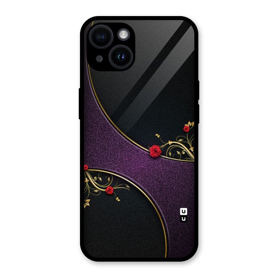 Flower Curves Glass Back Case for iPhone 14