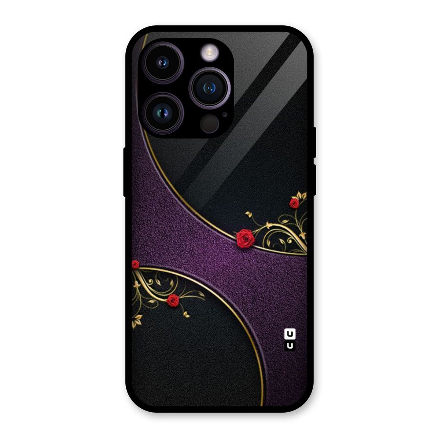 Flower Curves Glass Back Case for iPhone 14 Pro