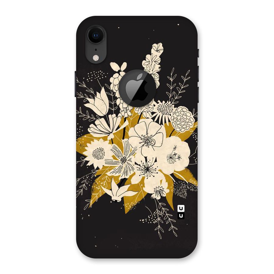 Flower Drawing Back Case for iPhone XR Logo Cut