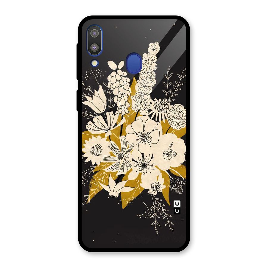 Flower Drawing Glass Back Case for Galaxy M20