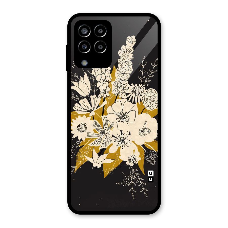 Flower Drawing Glass Back Case for Galaxy M33