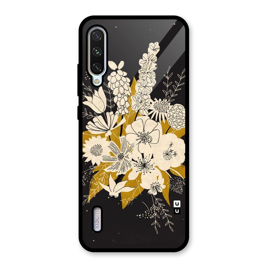 Flower Drawing Glass Back Case for Mi A3