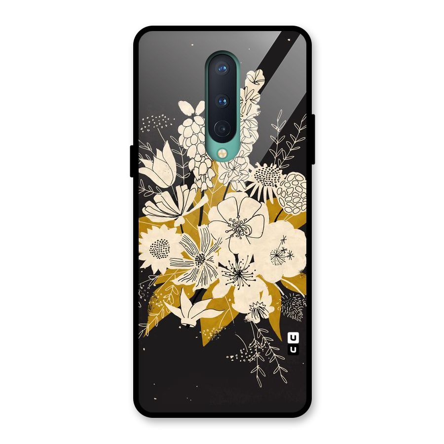 Flower Drawing Glass Back Case for OnePlus 8