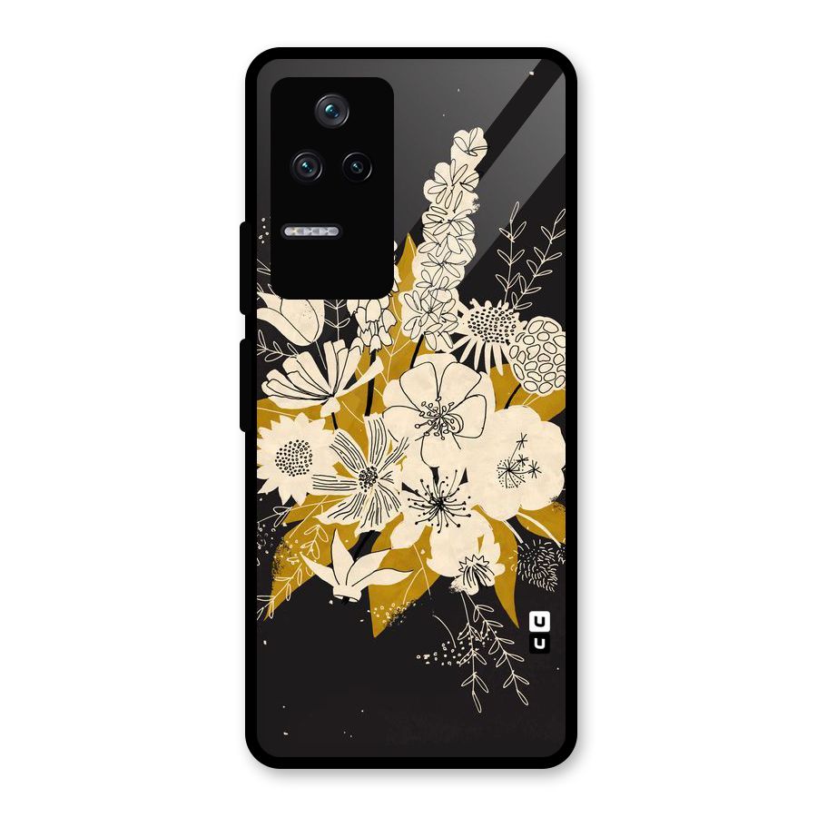 Flower Drawing Glass Back Case for Poco F4 5G
