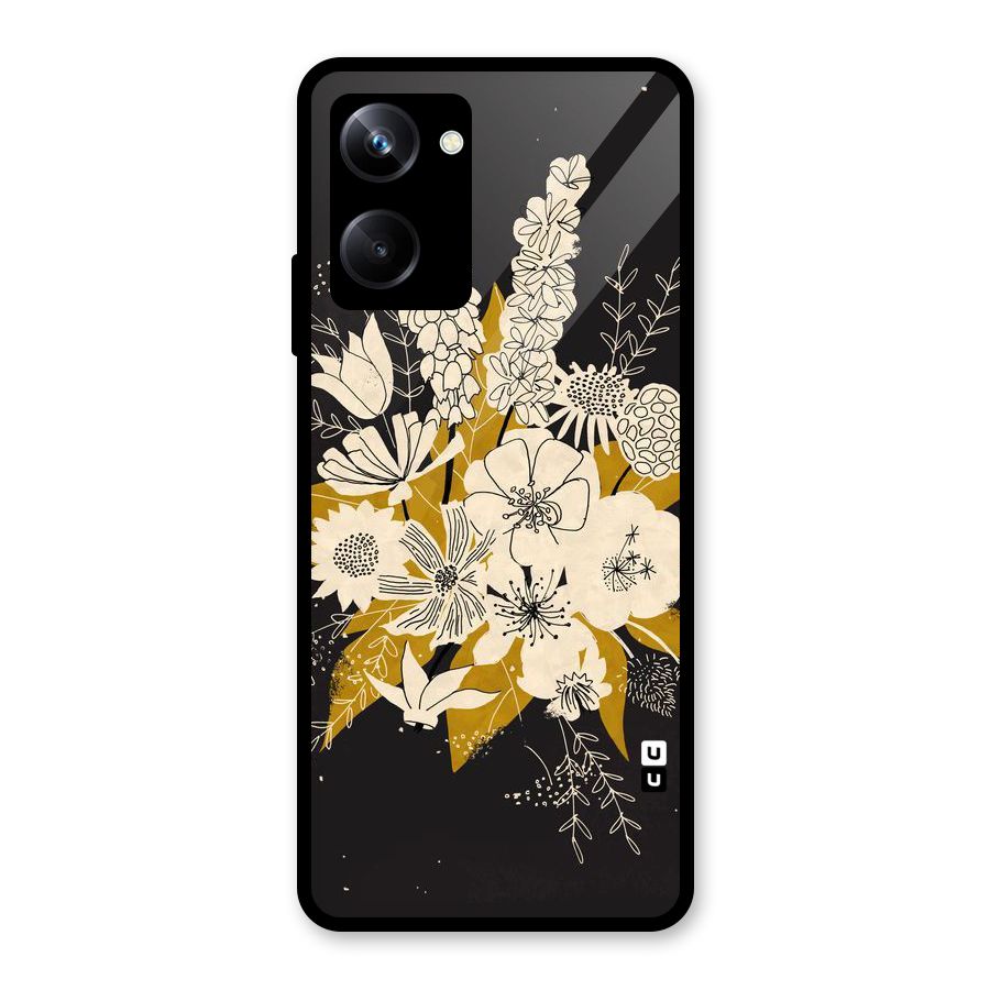 Flower Drawing Glass Back Case for Realme 10 Pro