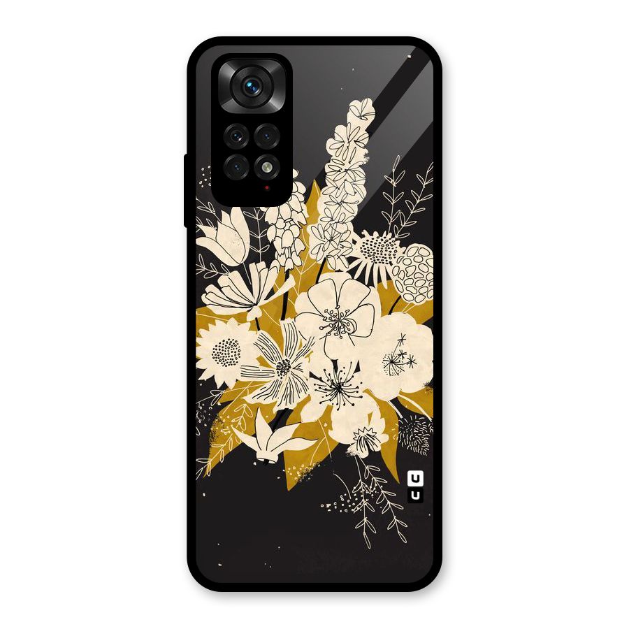 Flower Drawing Glass Back Case for Redmi Note 11