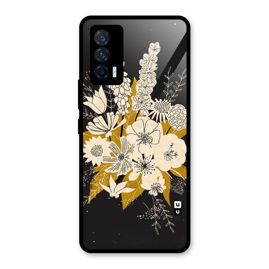 Flower Drawing Glass Back Case for Vivo iQOO 7 5G