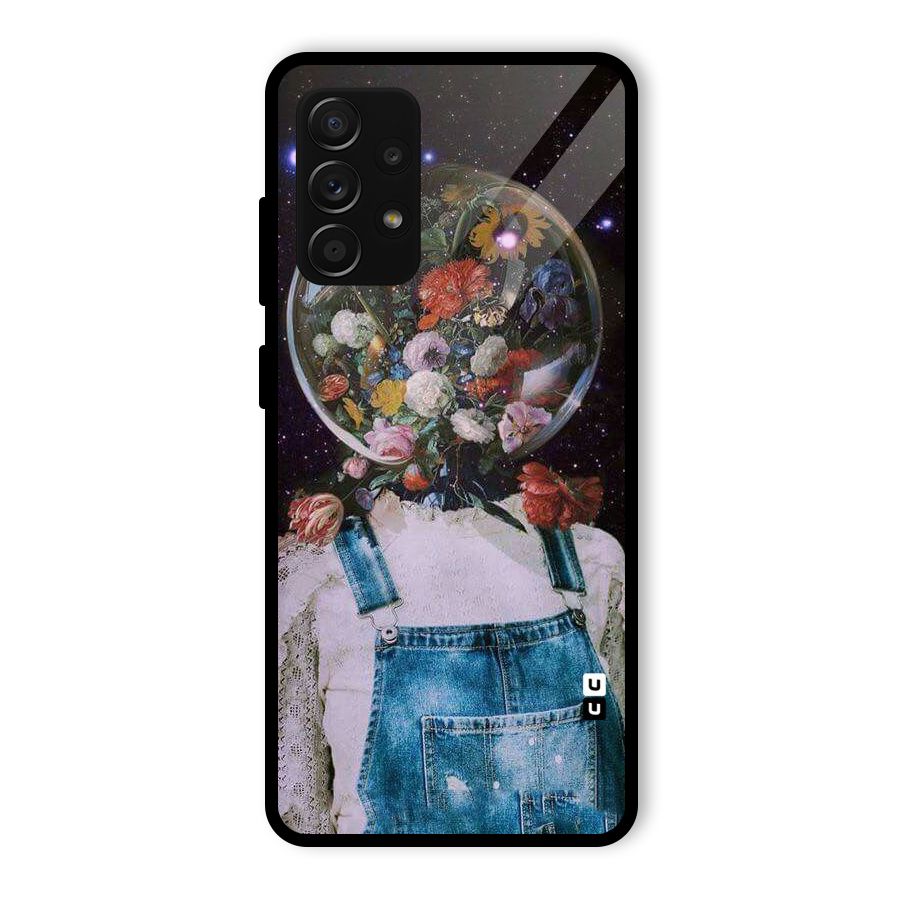 Flower Face Glass Back Case for Galaxy A53 5G