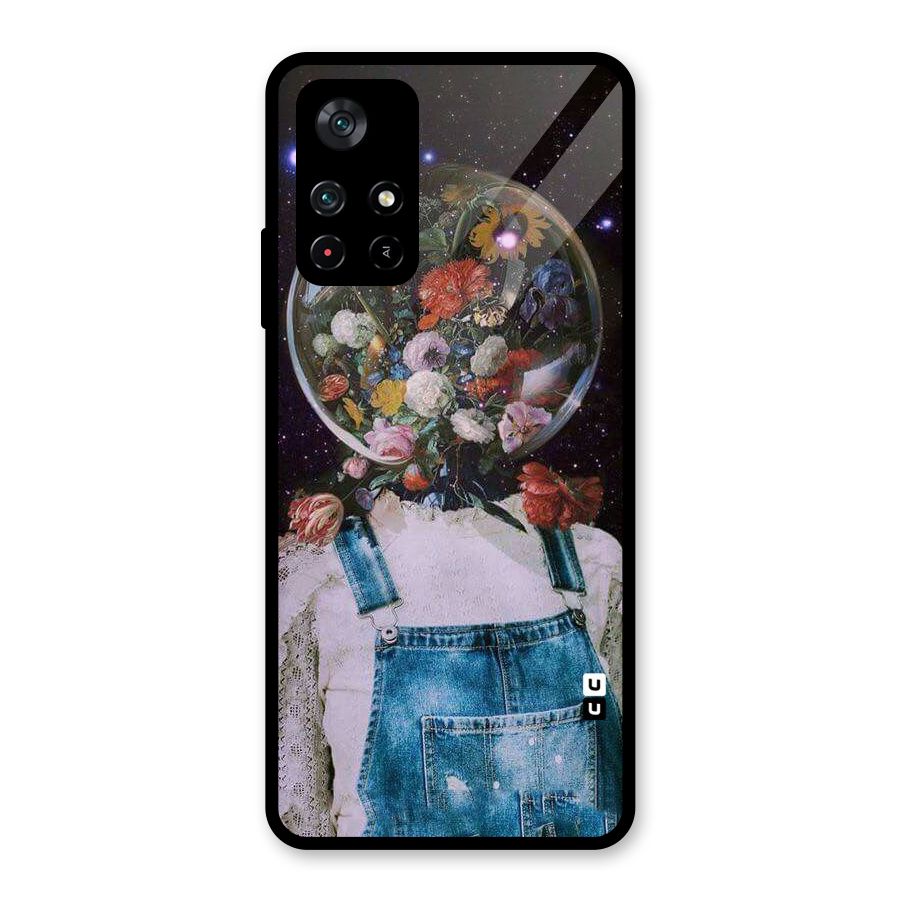 Flower Face Glass Back Case for Poco M4 Pro 5G