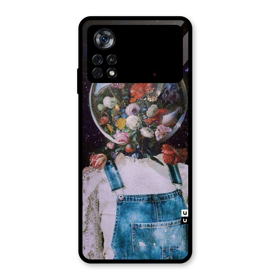 Flower Face Glass Back Case for Poco X4 Pro 5G