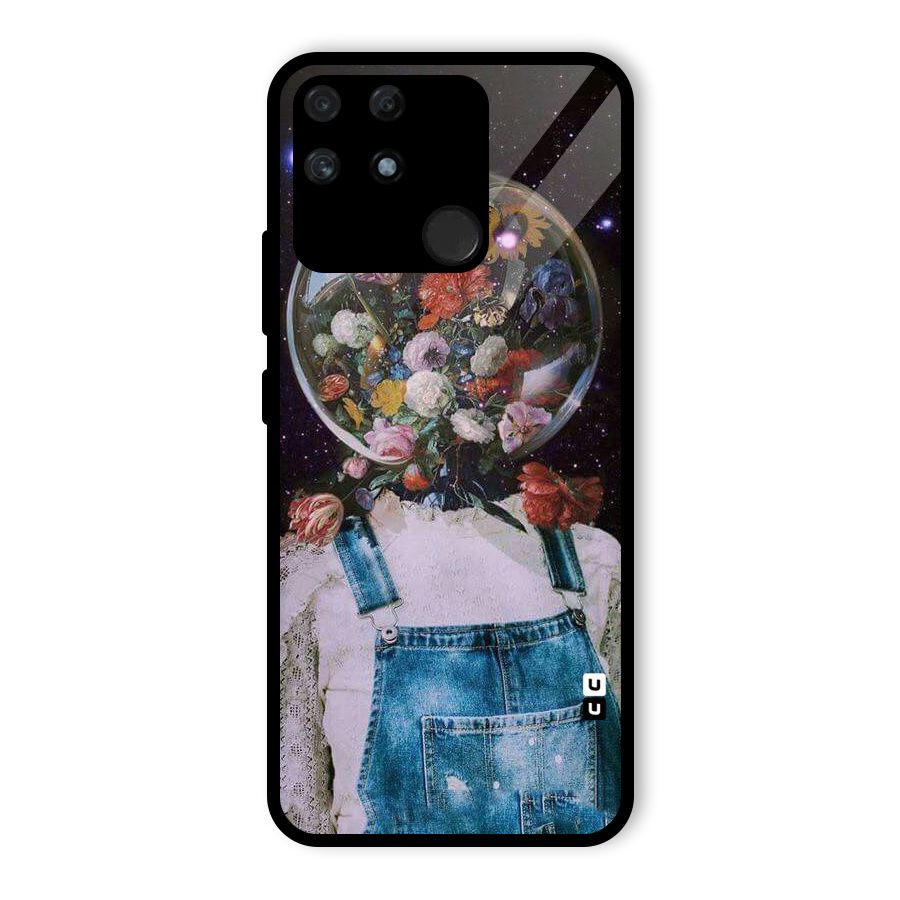 Flower Face Glass Back Case for Realme Narzo 50A