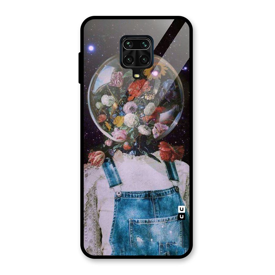 Flower Face Glass Back Case for Redmi Note 9 Pro Max