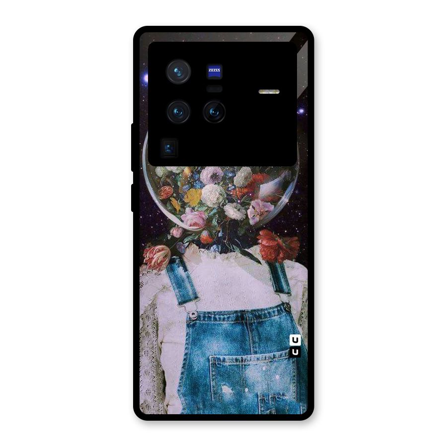 Flower Face Glass Back Case for Vivo X80 Pro