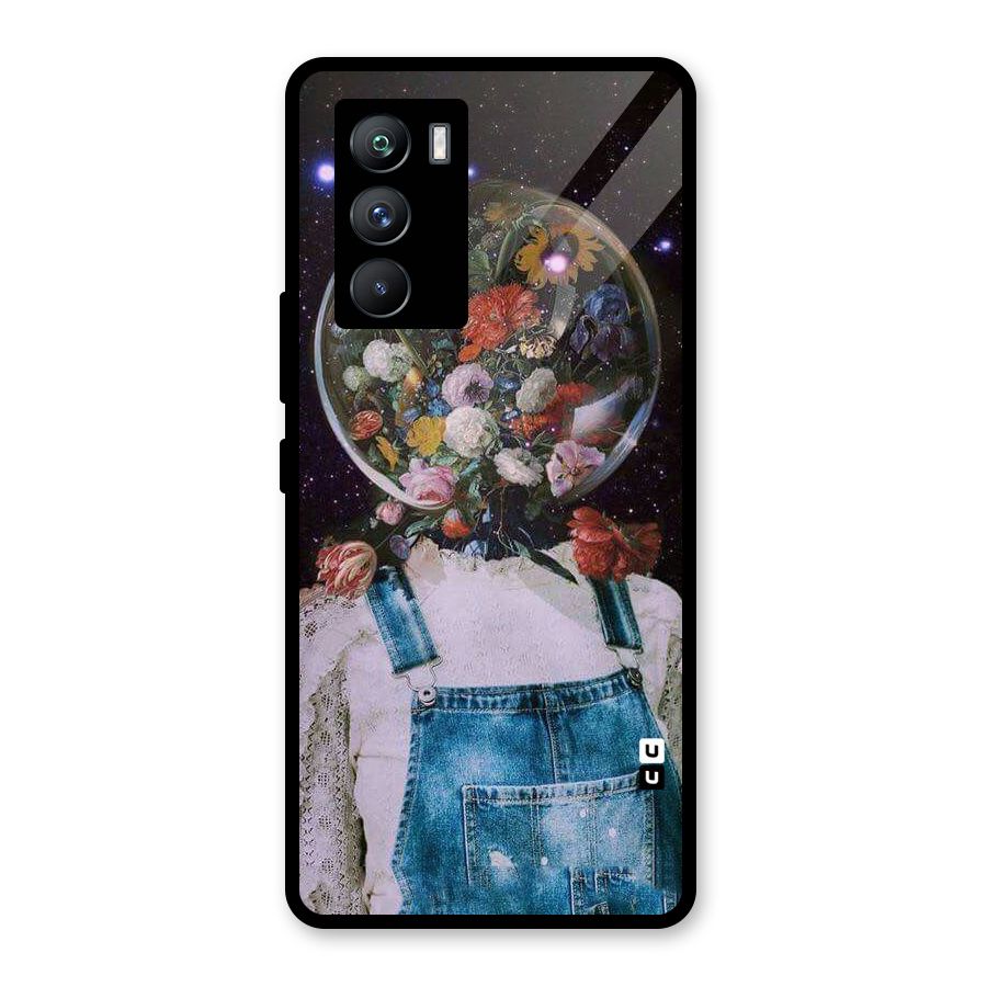 Flower Face Glass Back Case for Vivo iQOO 9 SE