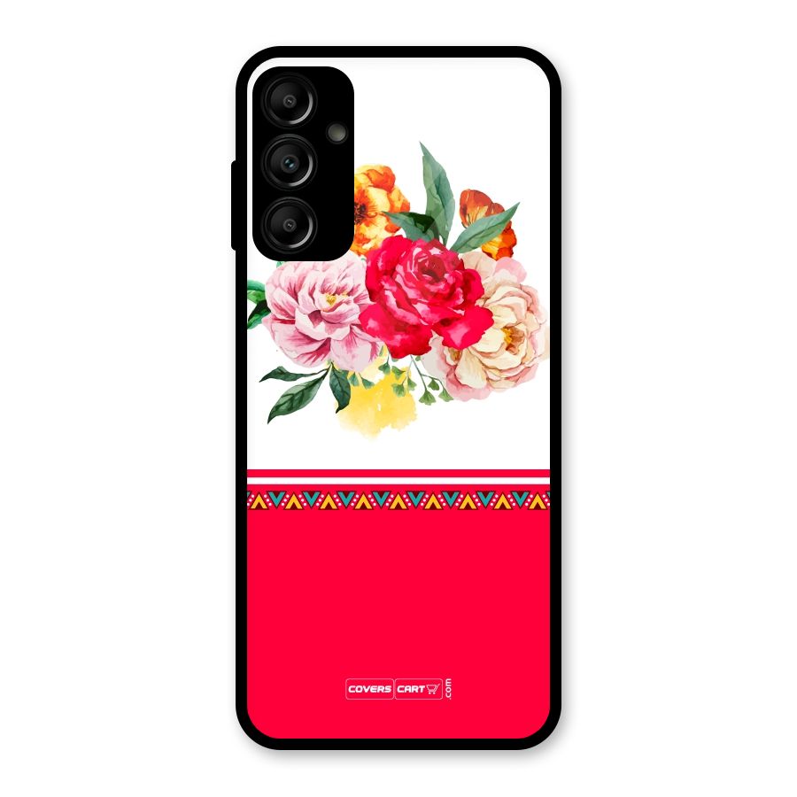 Flower Fusion Glass Back Case for Galaxy A14 5G