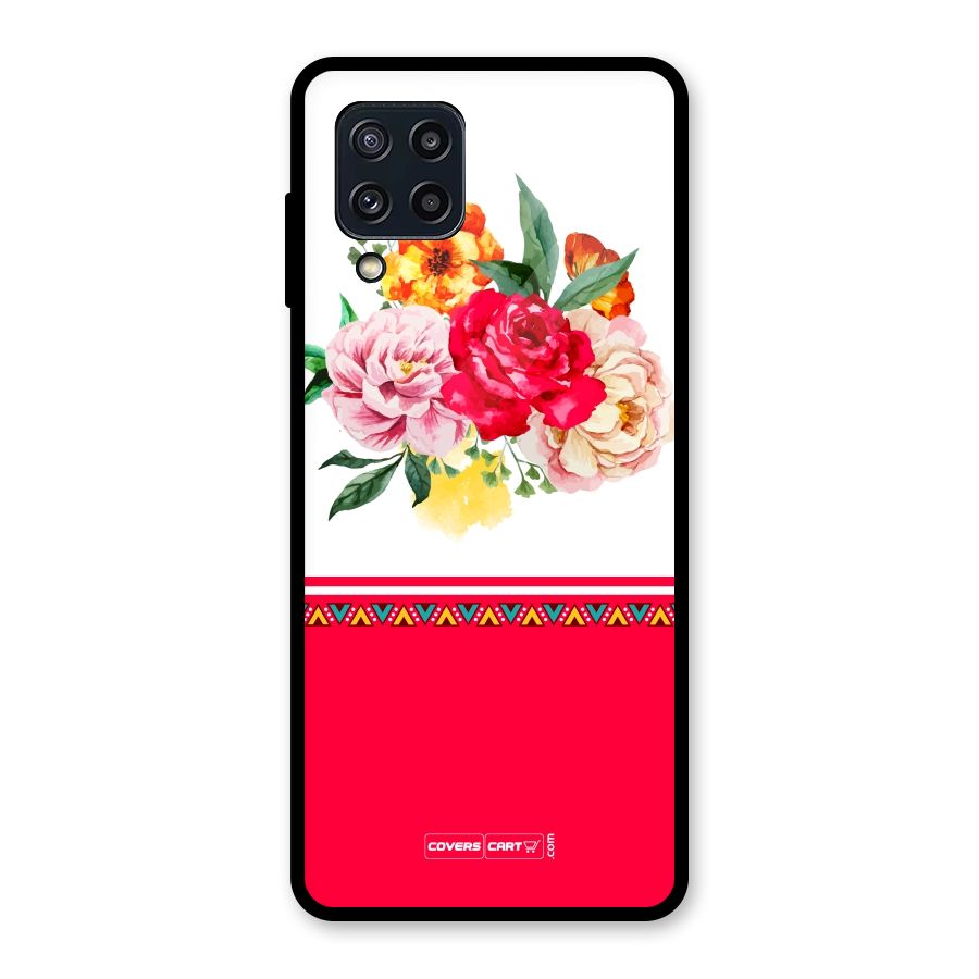 Flower Fusion Glass Back Case for Galaxy M32