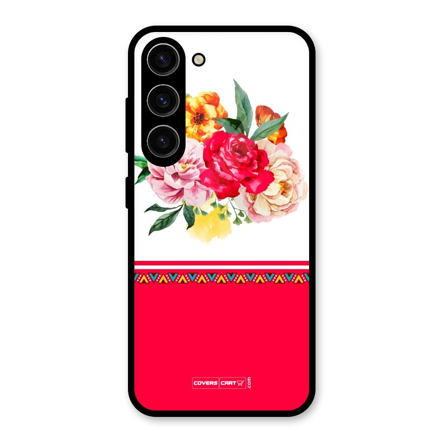 Flower Fusion Glass Back Case for Galaxy S23