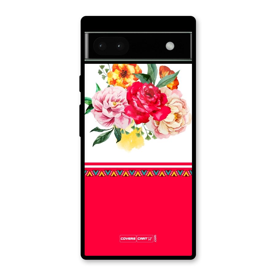 Flower Fusion Glass Back Case for Google Pixel 6a